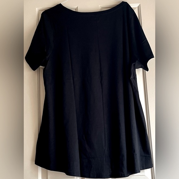 NWT!!🍒AVENUE sz 26W/28W Plus SWING TOP Trim BLACK Cotton Summer Tunic - Picture 4 of 6